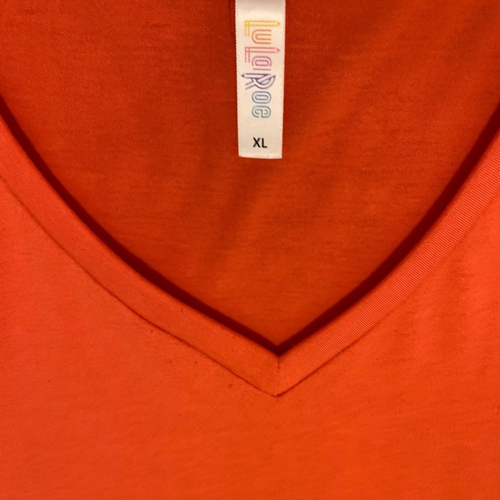 XL LuLaRoe Christy T in solid orange - Picture 2 of 4